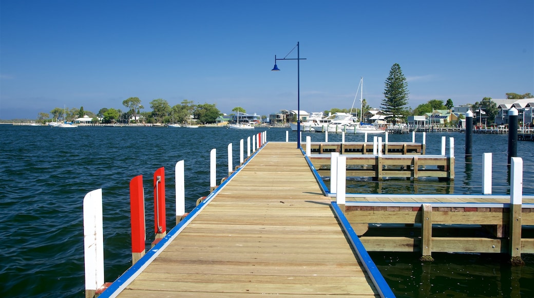 Metung which includes a bay or harbour