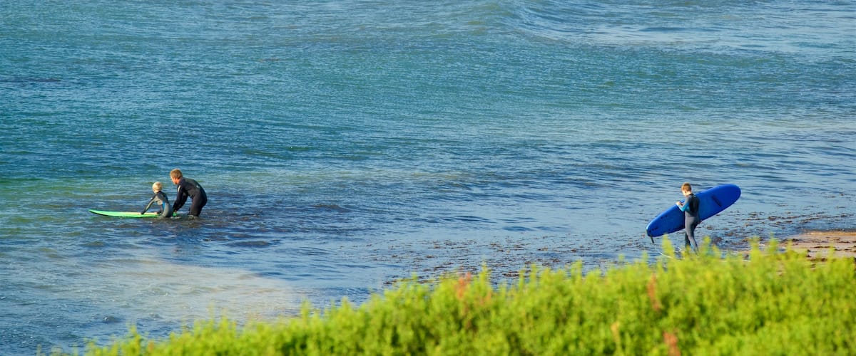 Phillip Island montrant surf aussi bien que un petit groupe de personnes