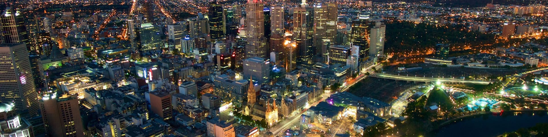 Eureka Tower featuring central business district, a city and night scenes