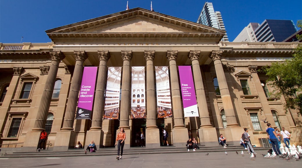 State Library of Victoria bevat historische architectuur, een stad en een overheidsgebouw