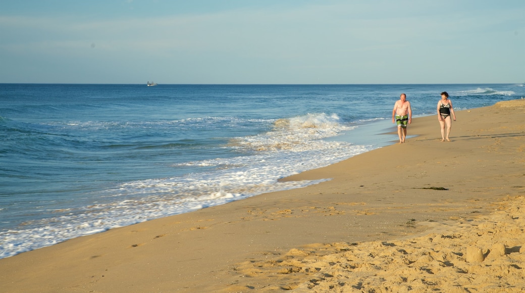 Gippsland showing a bay or harbour and a beach as well as a couple