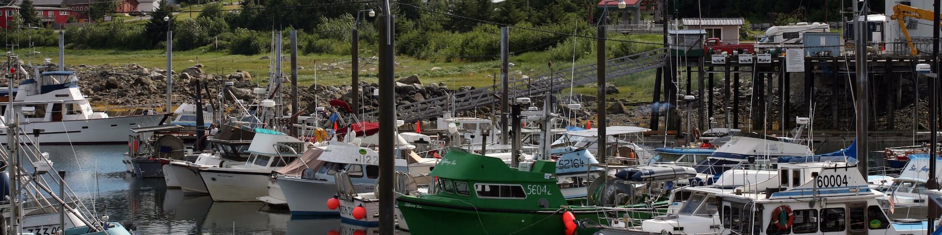 Haines welches beinhaltet Berge, Marina und KĂŒstenort