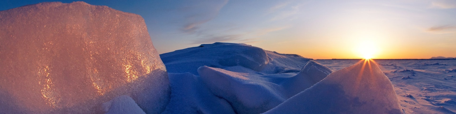 Nome showing a sunset and snow