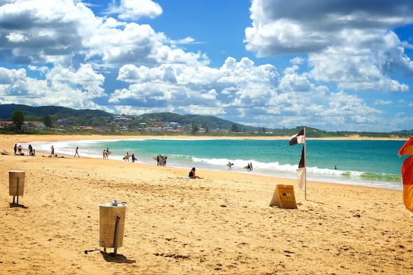 Terrigal featuring a bay or harbour and a sandy beach