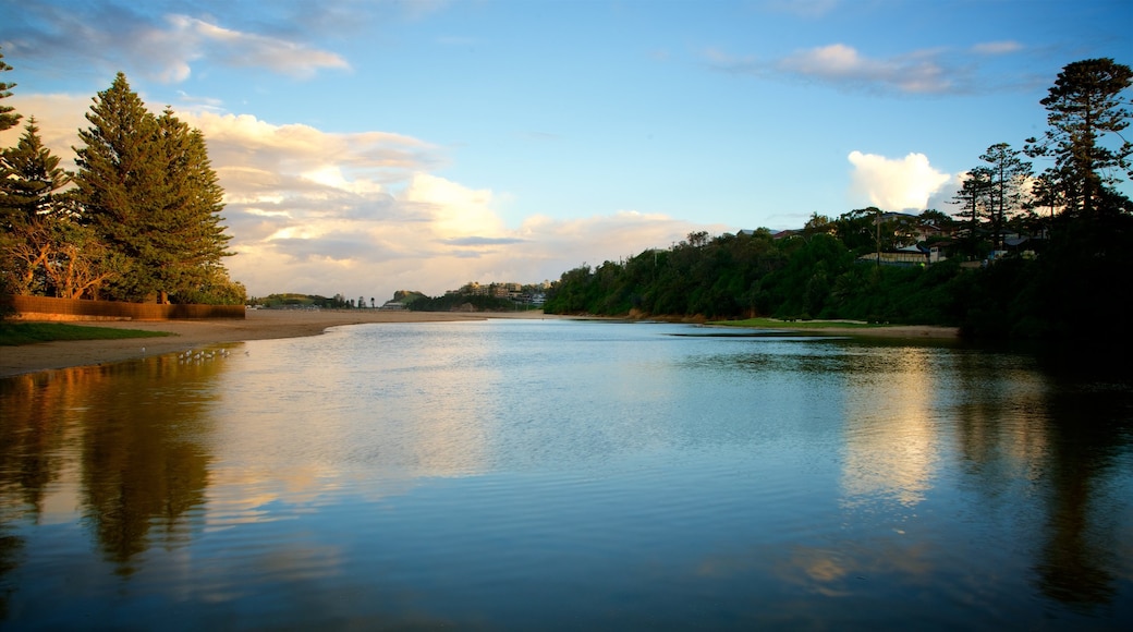 Terrigal che include baia e porto e spiaggia sabbiosa