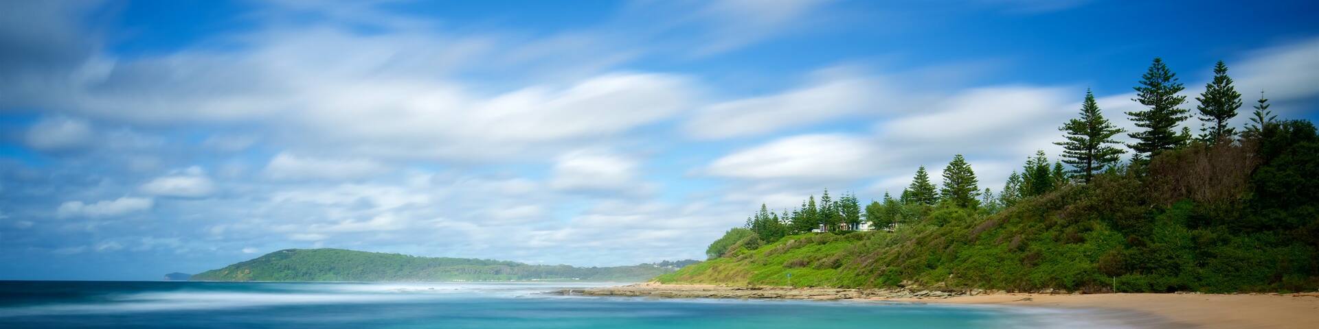 Toowoon Bay which includes general coastal views and a beach