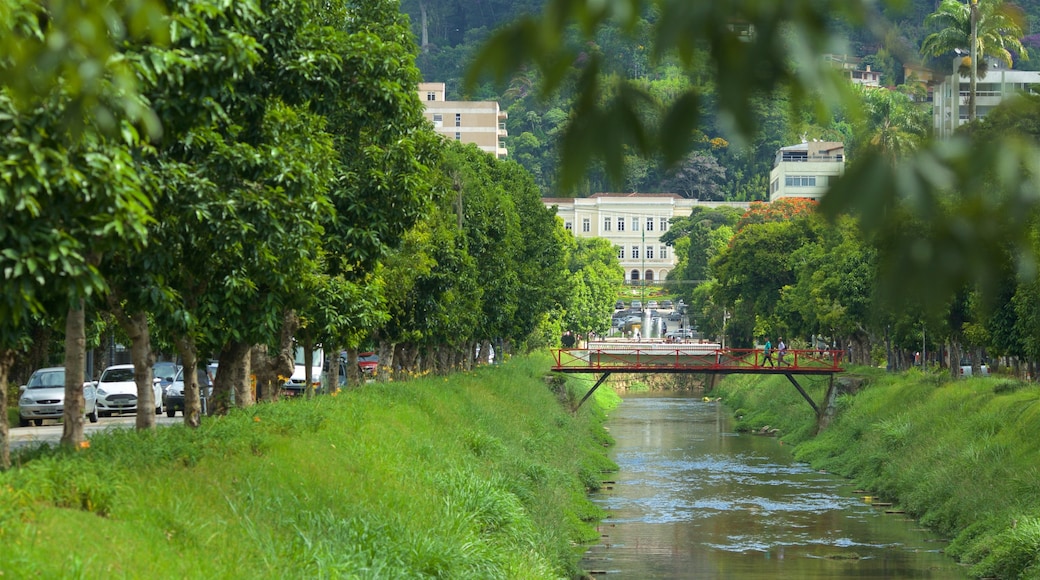 Petrópolis mostrando um rio ou córrego e uma ponte