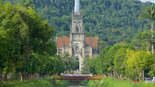 Cathedral of Saint Peter of Alcantara mettant en vedette parc, patrimoine architectural et rivière ou ruisseau
