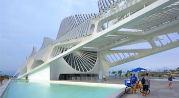 Rio de Janeiro caracterizando um lago e arquitetura moderna