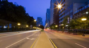 South Loop che include strade e paesaggio notturno