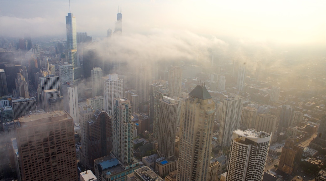 Willis Tower which includes a city, mist or fog and a skyscraper