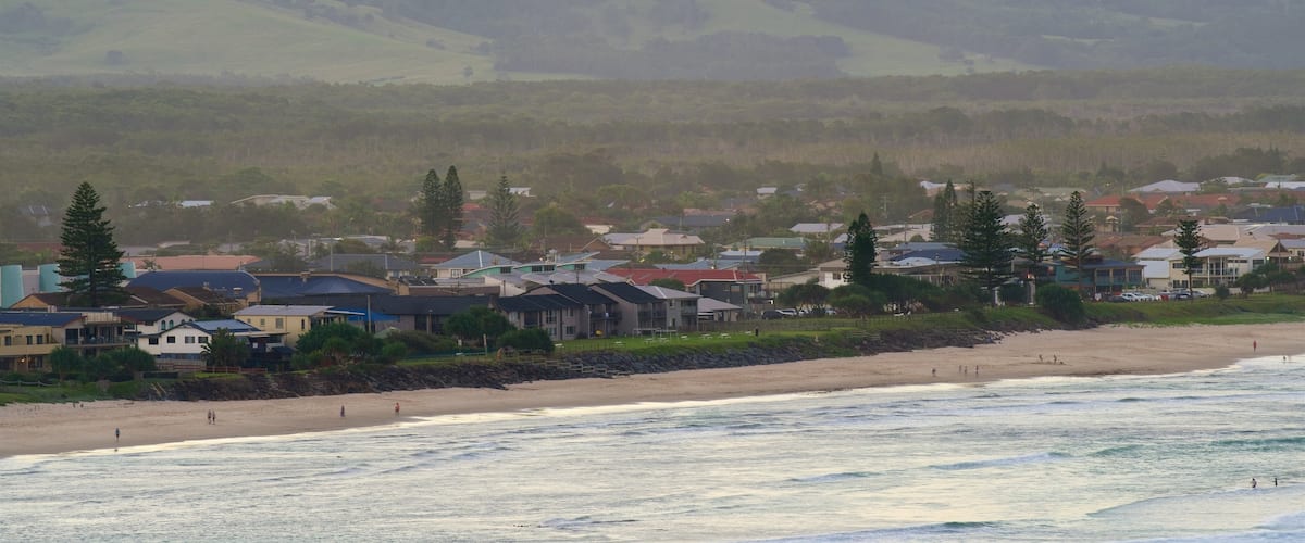 Lennox Head featuring a coastal town