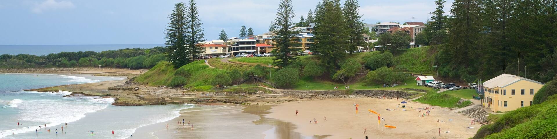 Yamba Beach featuring a sandy beach