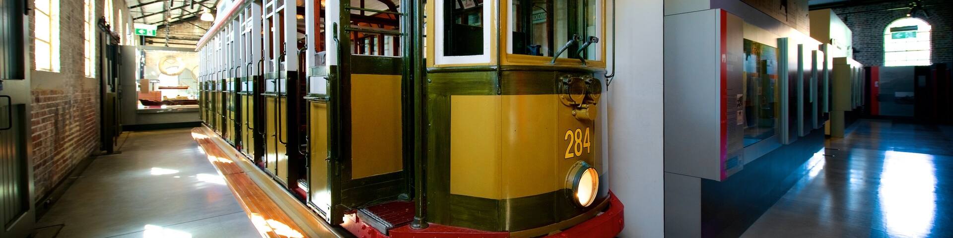 Newcastle featuring railway items and interior views