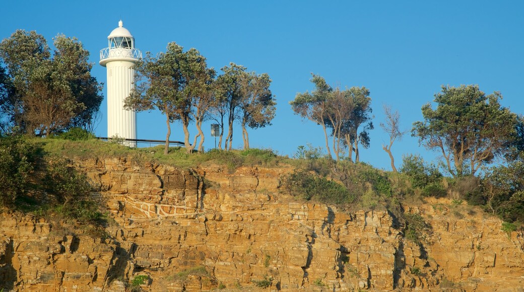 Yamba featuring a lighthouse and rocky coastline