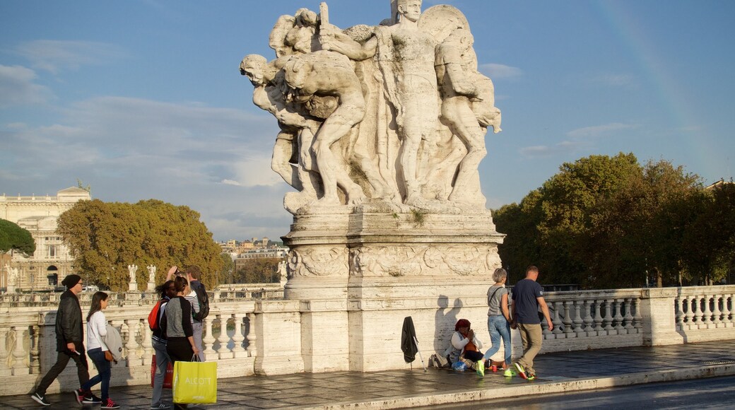 Roma ofreciendo un puente y también un pequeño grupo de personas