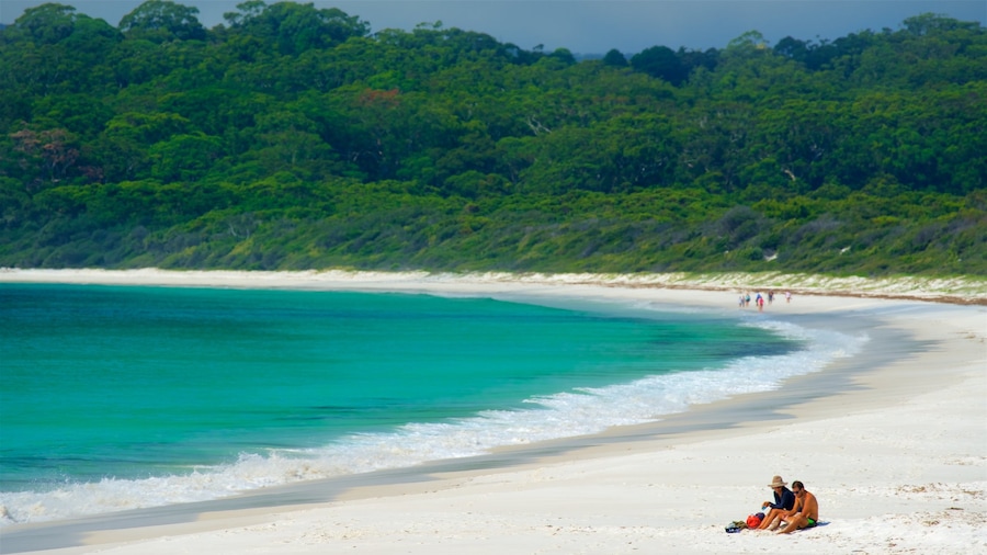 Jervis Bay National Park featuring general coastal views and a beach as well as a couple