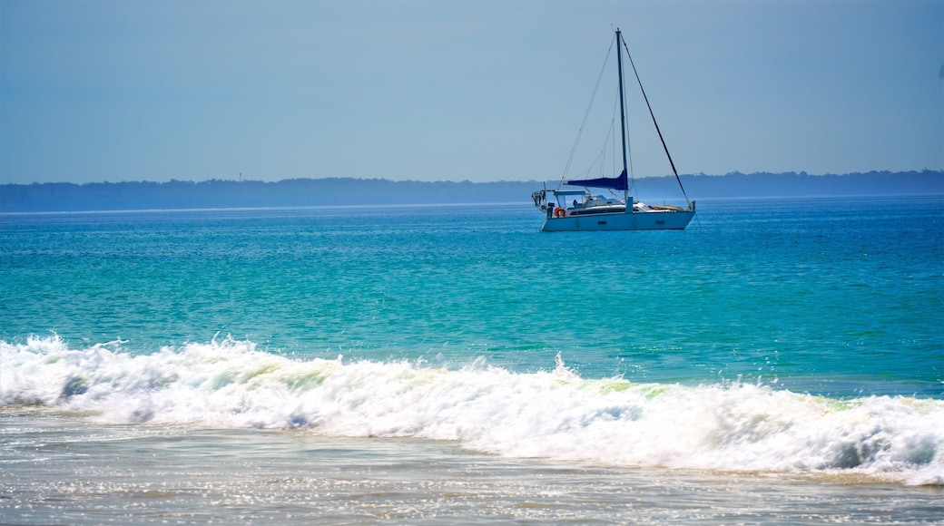 Collingwood Beach showing a sandy beach, boating and general coastal views