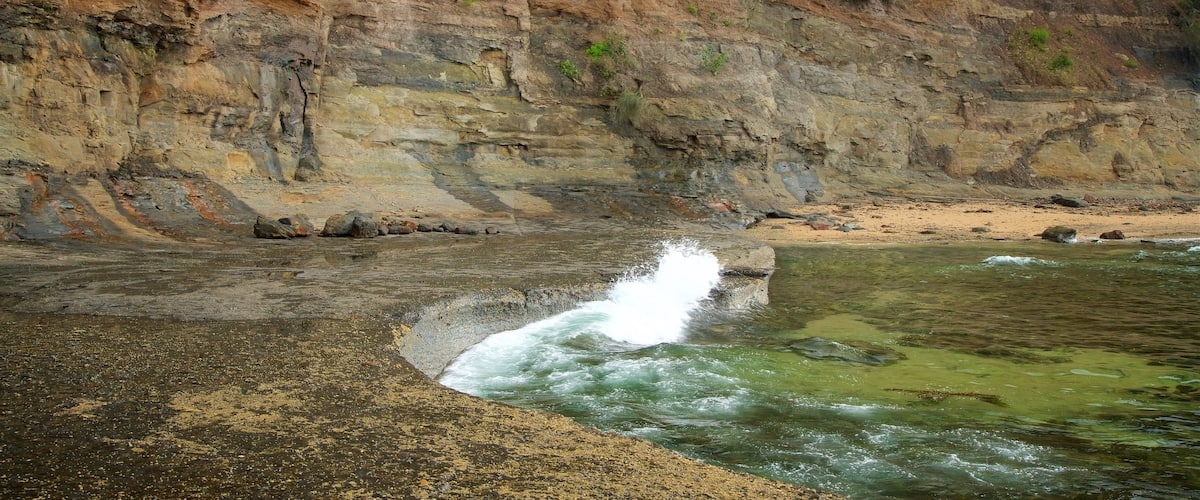 Playa Pebbly mostrando un lago o abrevadero