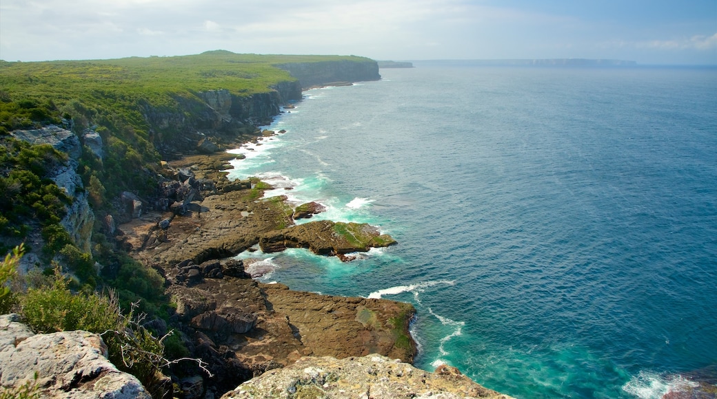 Sanctuary Point showing rugged coastline and surf