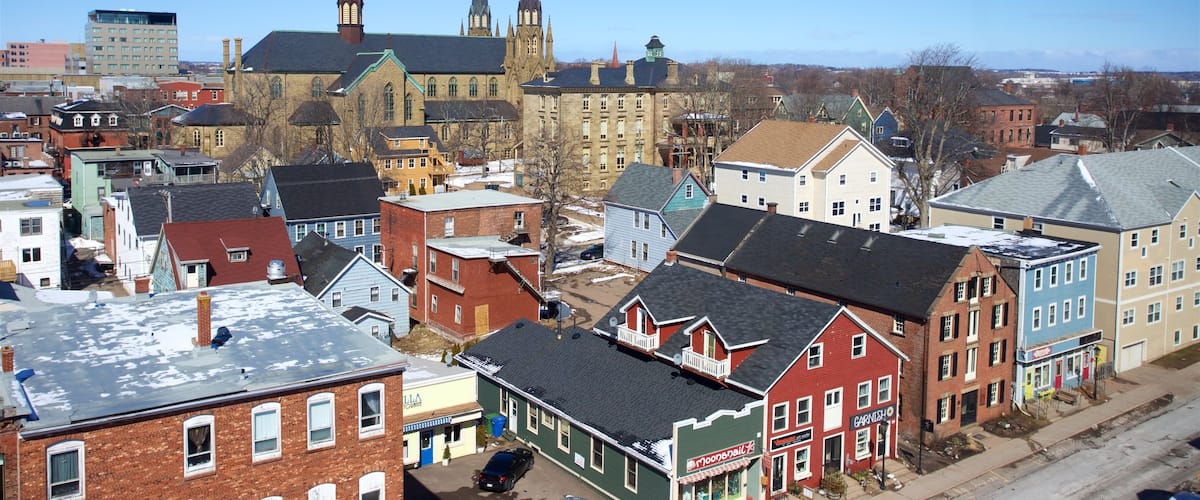 Charlottetown which includes a church or cathedral and a city