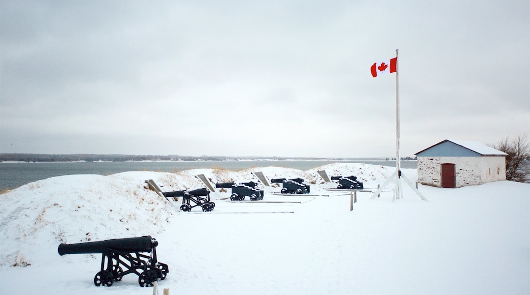 Prince Edward Battery featuring snow