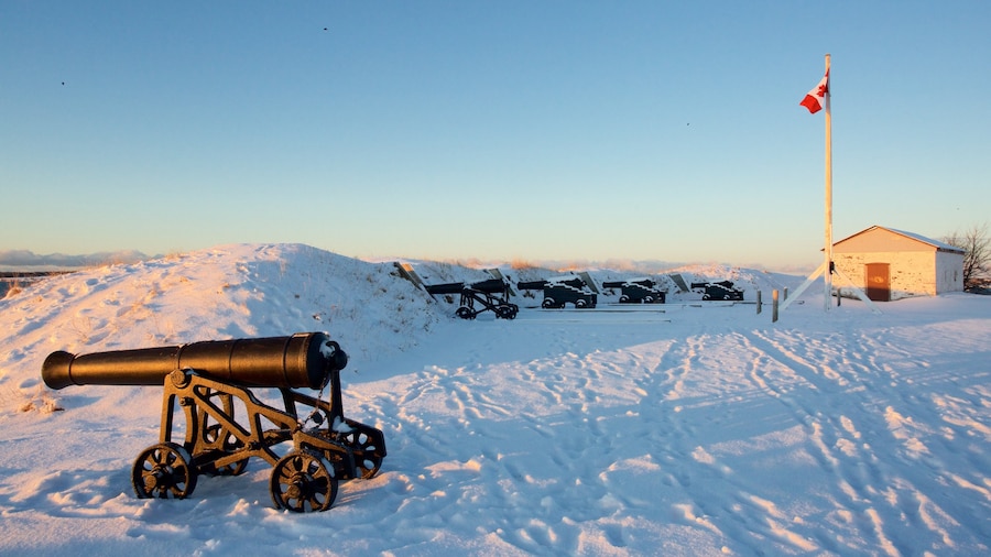 Prince Edward Battery bevat sneeuw