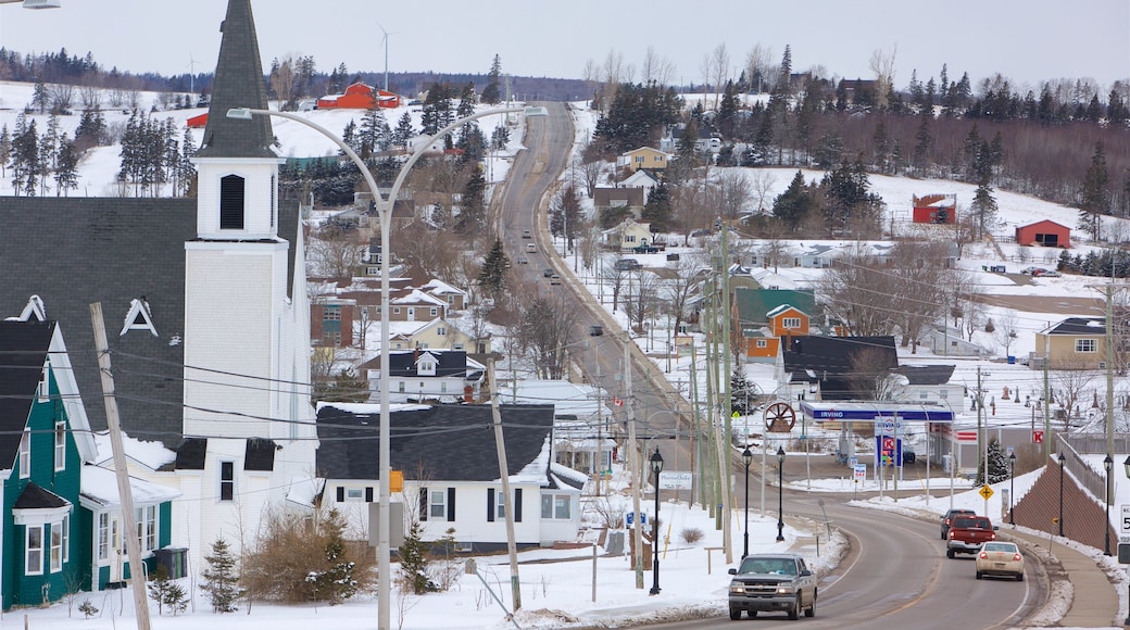 Prince Edward Island featuring a small town or village and snow