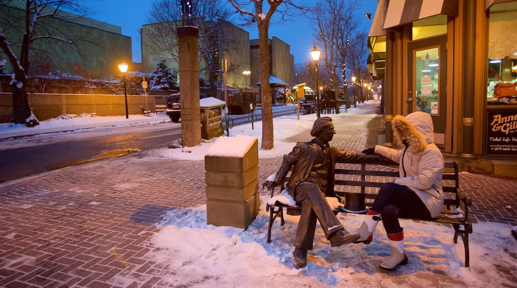 Charlottetown ofreciendo arte al aire libre y escenas urbanas y también una mujer