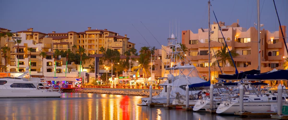 Mexico featuring a bay or harbour, a marina and a coastal town