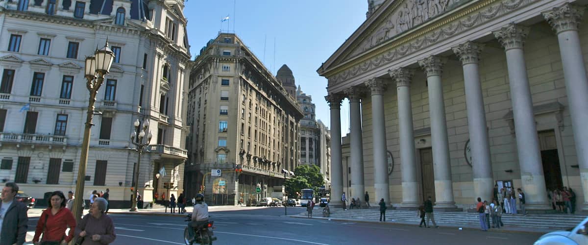 Downtown Buenos Aires featuring street scenes and heritage architecture