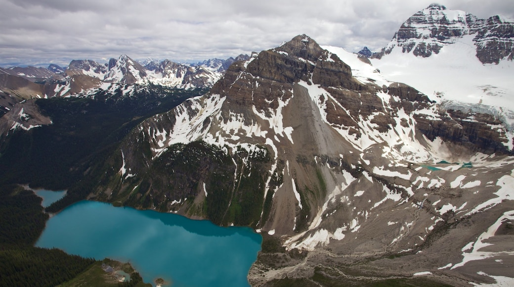 Calgary mit einem Schnee, Berge und Fluss oder Bach