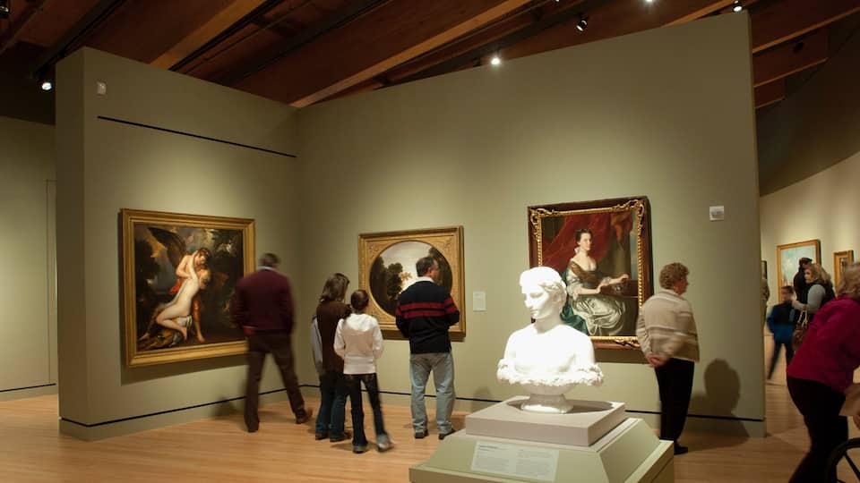 Crystal Bridges Museum of American Art, Bentonville, Arkansas, États-Unis d\'Amérique mettant en vedette art et vues intérieures aussi bien que petit groupe de personnes
