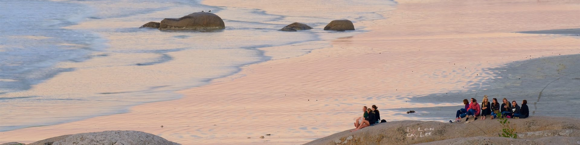 Paternoster Beach featuring a coastal town, a sunset and general coastal views