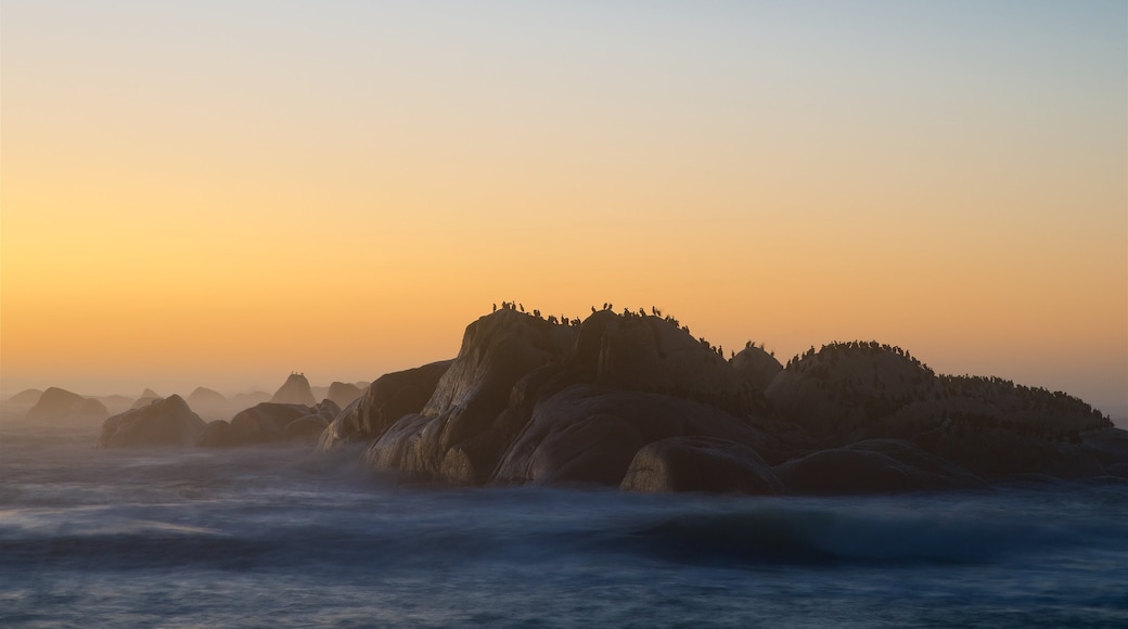 Paternoster que incluye costa escarpada y un atardecer