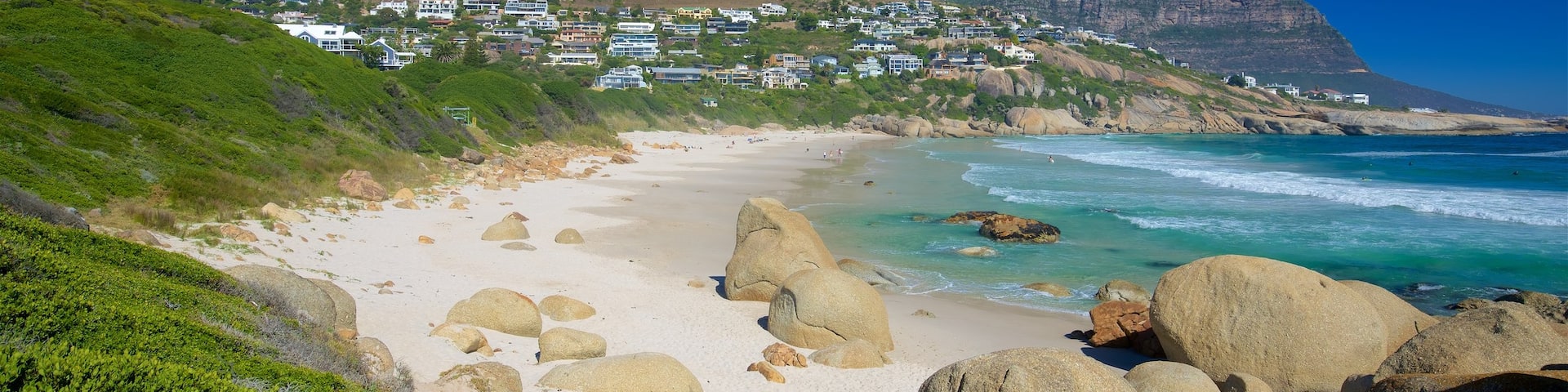 Llandudno Beach featuring rugged coastline and a beach