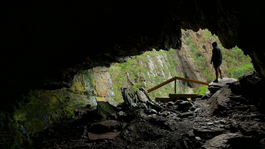 Tsitsikamma National Park caratteristiche di grotte cosi come ragazzo