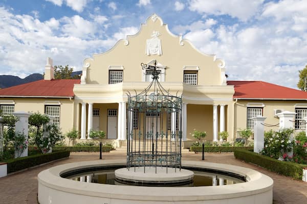 Franschhoek welches beinhaltet historische Architektur und Verwaltungsgebäude