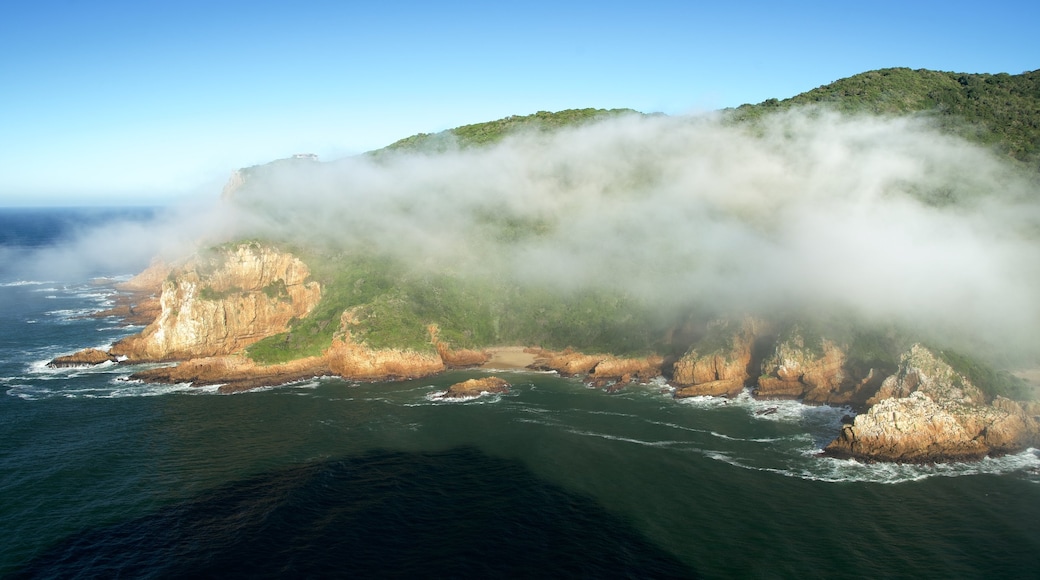 Knysna mostrando vista panorámica, niebla o neblina y costa rocosa