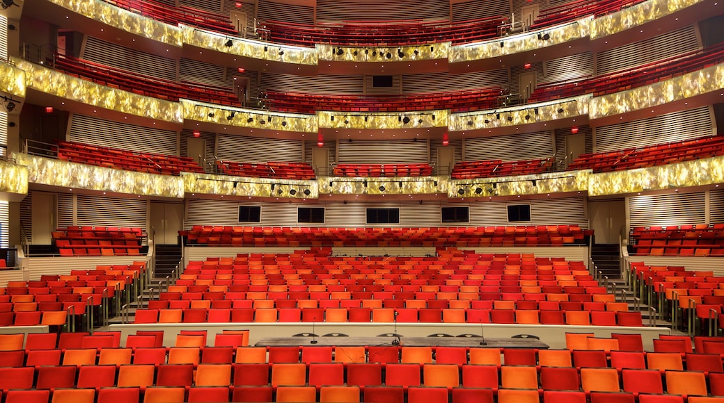 Kauffman Center for the Performing Arts featuring theatre scenes and interior views