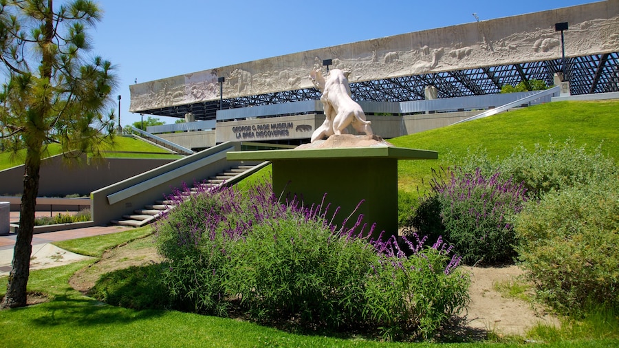 La Brea Tar Pits with outdoor exhibits and museum in Los Angeles.