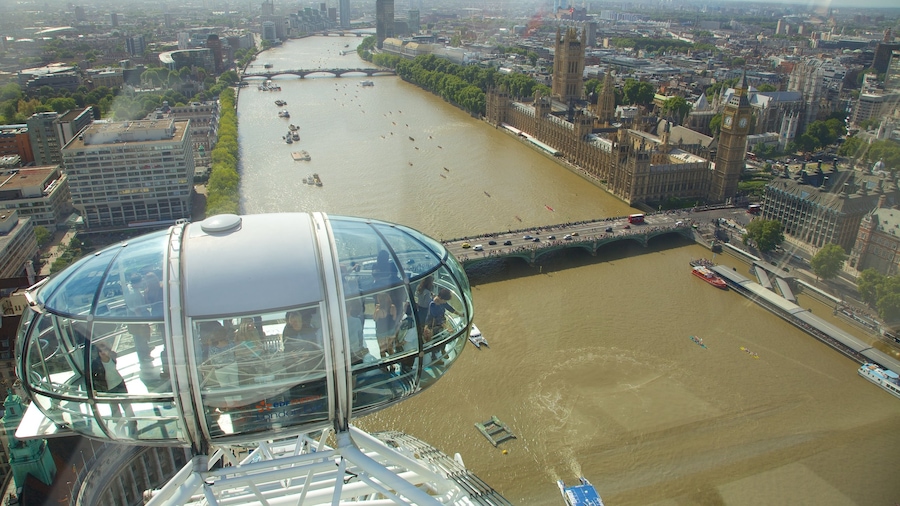 London Eye caratteristiche di funivia, città e architettura moderna