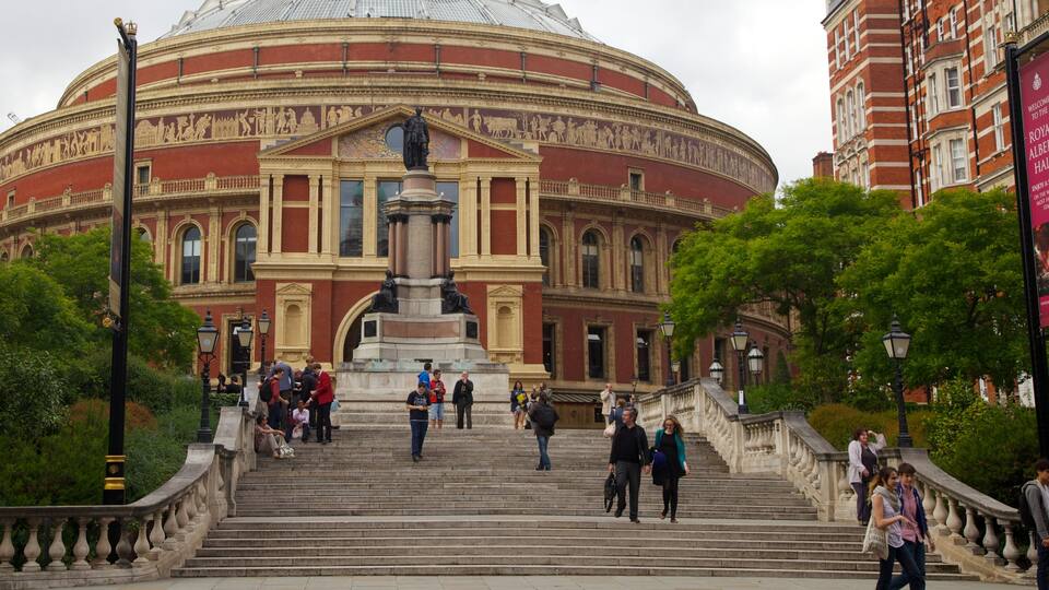 Royal Albert Hall featuring heritage architecture and a city