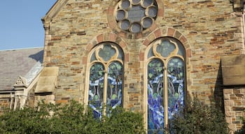 Harvard University showing a church or cathedral and heritage architecture