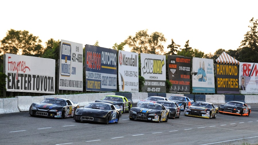 Delaware Speedway som viser skiltning