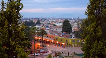 Metepec che include città e vista del paesaggio