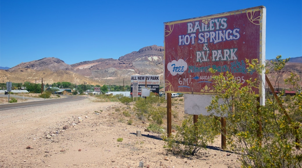 Beatty showing signage and tranquil scenes