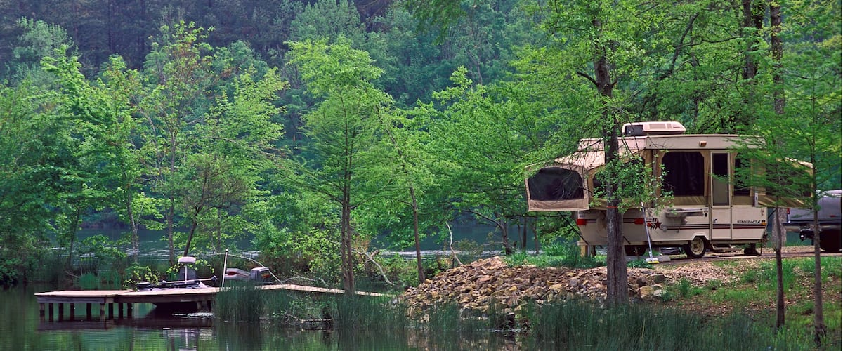 White Oak Lake State Park which includes forest scenes, wetlands and camping