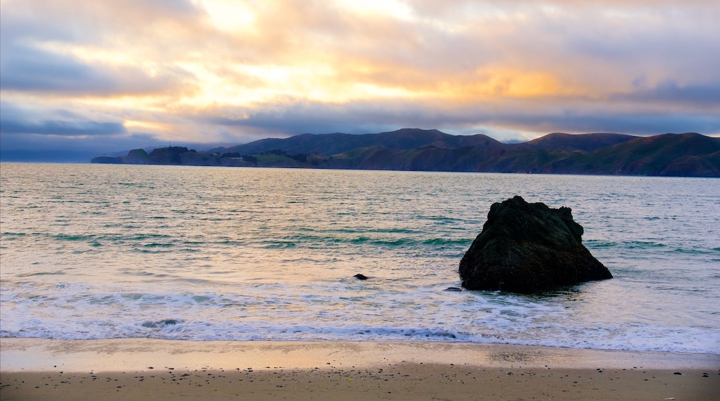 China Beach showing a beach and a sunset