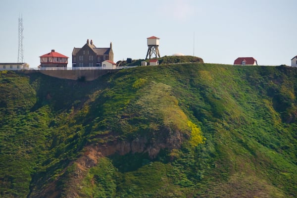 Point Sur Lighthouse featuring farmland